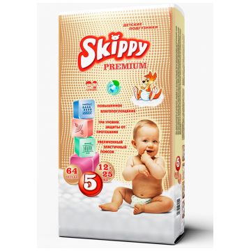 Подгузники Skippy Premium размер XL (12-25 кг) 64 шт