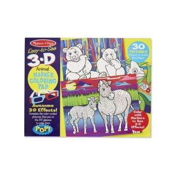 Набор раскрась по цветам Melissa&Doug Животные с 3D очками