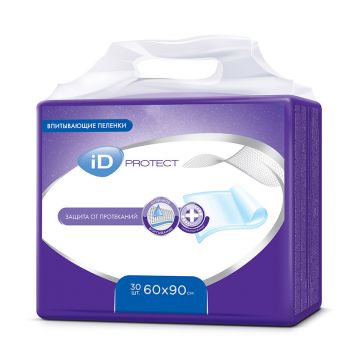 Пеленки впитывающие ID Protect 60х90 см 30 шт