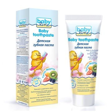 Зубная паста детская Babyline со вкусом Тутти-Фрутти 75 мл