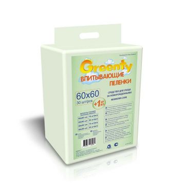 Пеленки детские Greenty одноразовые 60x60 30 шт