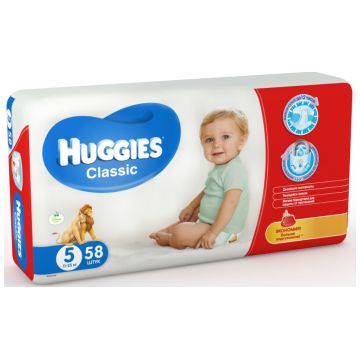 Подгузники Huggies Classic 5 (11-25 кг) мега 58 шт