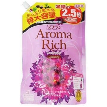 Кондиционер для белья LION Aroma Rich Christine с пряным фруктовым ароматом, запасной блок, 1125 мл