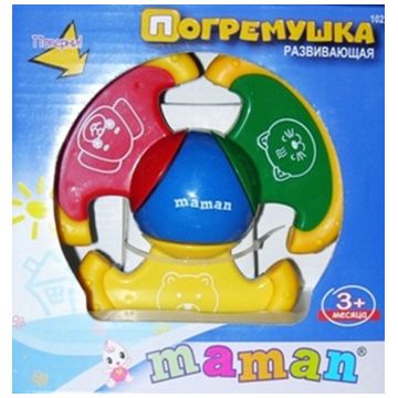 Игрушка-погремушка Maman с подвижными прорезывателями 1022