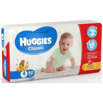 Подгузники Huggies Classic 4 (7-18 кг) мега 50 шт