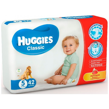 Подгузники Huggies Classic 5 (11-25 кг) джамбо 42 шт