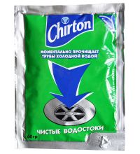 Порошок для моментальной прочистки канализационных труб холодной водой Chirton  60 г