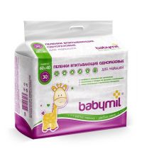 Пеленки впитывающие BabyMil 60х40 см, 30 шт