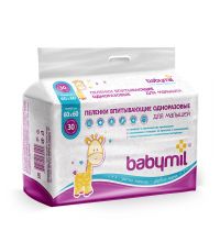 Пеленки впитывающие BabyMil 60х60 см, 30 шт