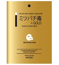 Маска для лица Mitomo Пчелинный яд+Золото, восстанавливающая для чувствительной кожи, 25 гр