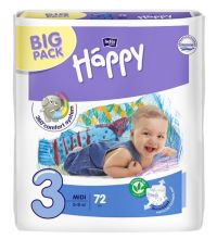 Подгузники Bella Baby Happy, размер Midi (5-9 кг) 72 шт