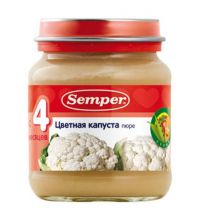 Пюре детское Semper цветная капуста 125 г с 4 мес.