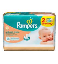 Салфетки детские увлажненные Pampers Naturally Clean Duo 2X64