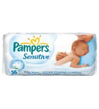 Салфетки детские увлажненные Pampers Sensitive запасной блок 56 шт