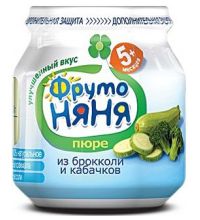 Детское пюре Фрутоняня Брокколи и кабачки 80 г