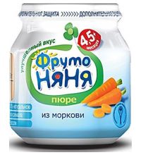 Детское пюре Фрутоняня морковь с 45 мес. 80 г