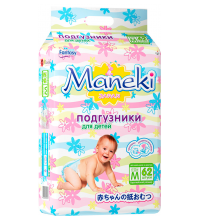 Подгузники Maneki серия Fantasy размер M (6-11 кг) 62 шт