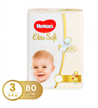 Подгузник Huggies Elite Soft 3 (5-9 кг) мега 80 шт