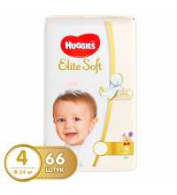 Подгузник Huggies Elite Soft 4 (8-14 кг) мега 66 шт