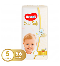 Подгузник Huggies Elite Soft 5 (12-22 кг) мега 56 шт