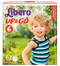 Трусики Libero up&go гига экстра лардж (13-20кг) 62 шт