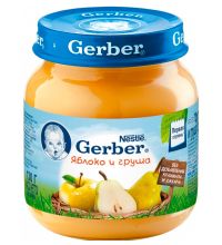 Детское пюре Gerber яблоко и груша 1 ступень 130 г