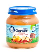 Детское пюре Gerber яблоко с шиповником 1 ступень 130 г