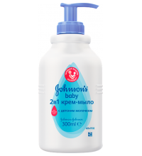 Крем-мыло Johnson & Johnson baby 2 в 1 для умывания лица и рук 300 мл.