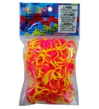 Резинки силиконовые Rainbow loom Неоновый Розовый/Желтый B0044