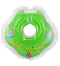 Надувной круг на шею для купания новорожденных BabySwimmer САЛАТОВЫЙ