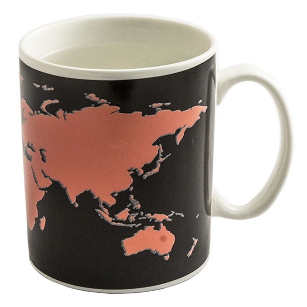 CBS001-023A117 Кружка хамелеон Карта Мира Эврика