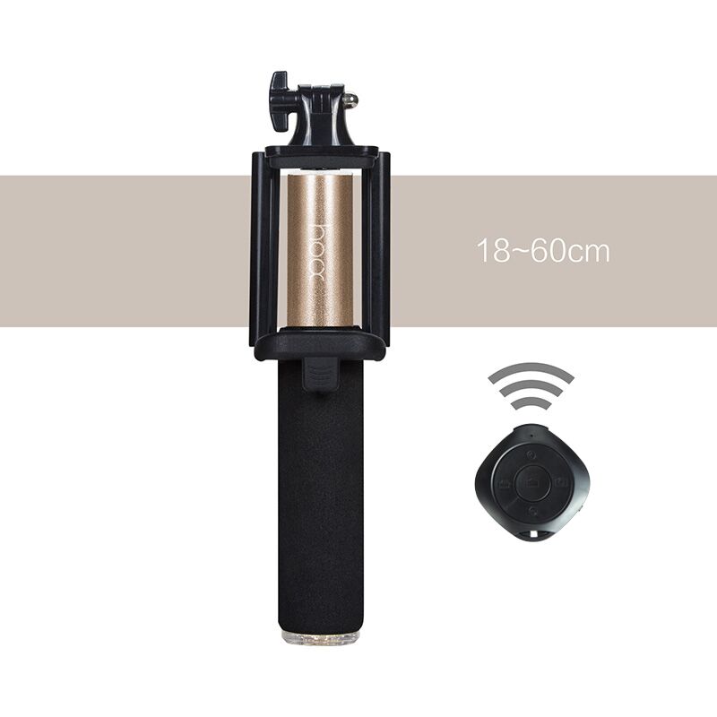 HO-SF812-GO Монопод для селфи hoox Selfie Stick 812 Series, (золотой ) 15-60 см