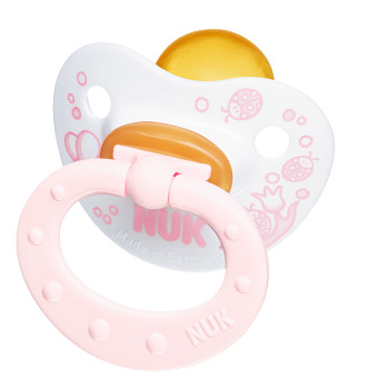 Пустышка Nuk Baby Rose для сна с кольцом латекс р. 2 с 6 мес.