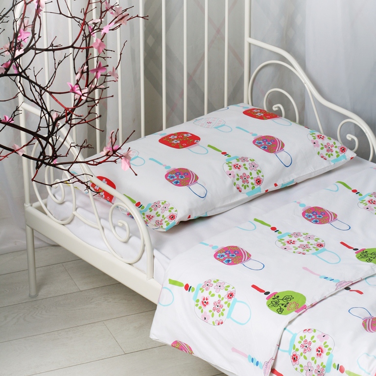 Детское постельное белье в кроватку Greenstork "Фонарики" (простынь 145*215 см пододеяльник 145*205 см наволочка 50*70 см) 100% хлопок-перкаль