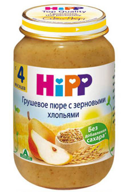 Детское пюре Hipp грушевое с зерновыми хлопьями 1 ступень 190 г