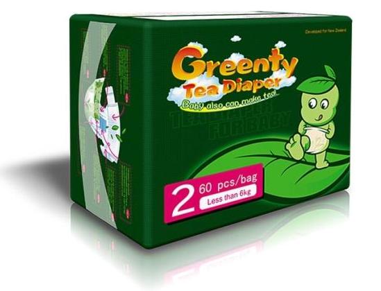 Подгузники Greenty размер S (до 6 кг) 60 шт