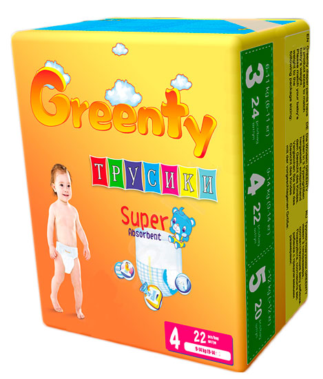 Трусики Greenty L (10-14 кг) 22 шт