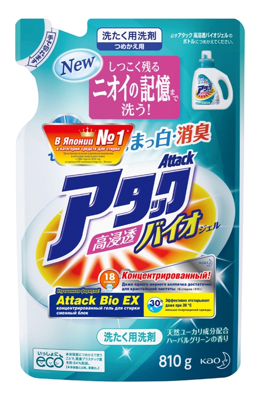 Гель для стирки Attack BioEX Концентрированный универсальный (сменный блок 0.77 кг)
