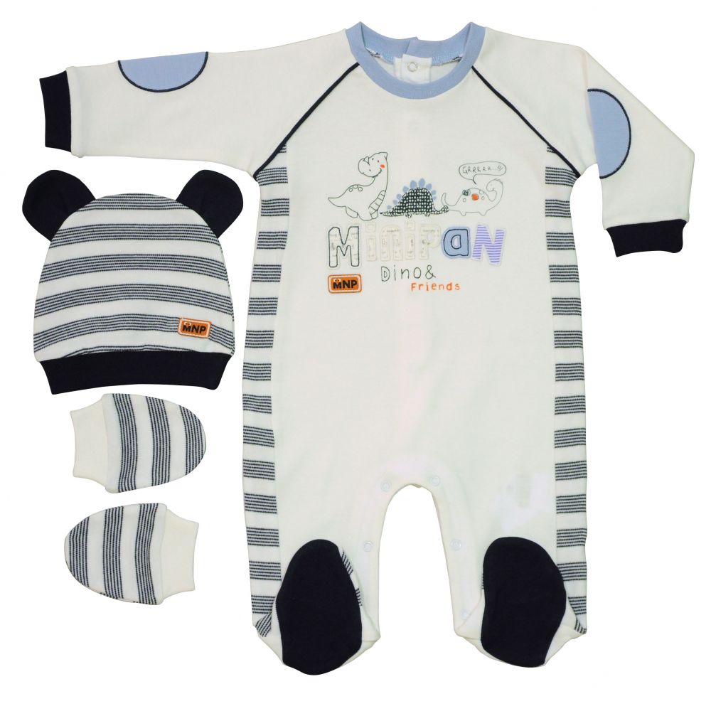 Набор из 3 предметов (бодик шапочка варежки) Bebepan серия Games 0-3 мес. арт. 1318_0-3