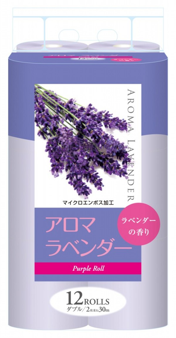 Туалетная бумага Fujieda Seishi двухслойная аромат лаванды 12 рулонов