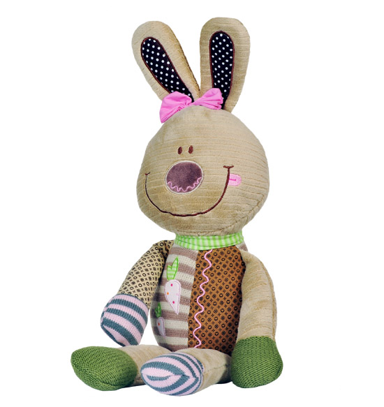 Игрушка BabyOno Мягкая велюровая "Кролик" (гремит) 0098