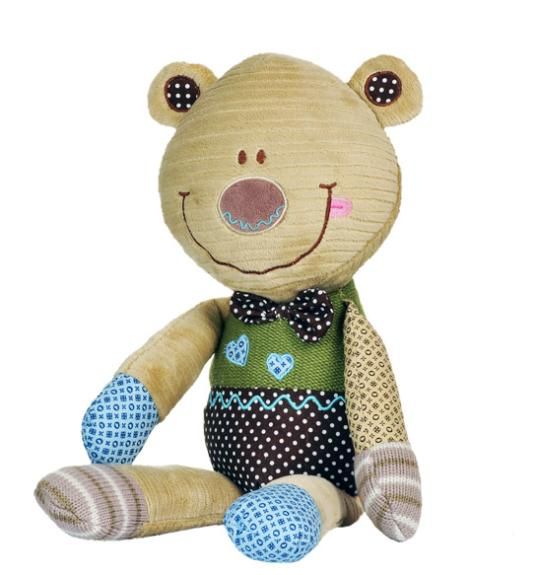 Игрушка BabyOno Мягкая велюровая "Мишка" (гремит) 0104