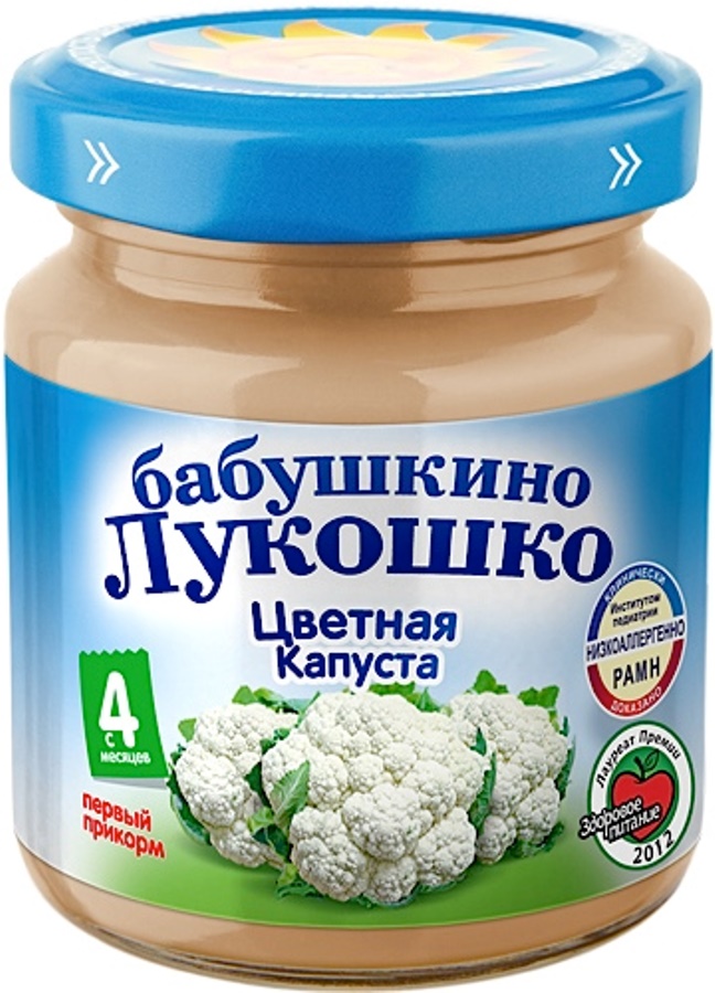 Детское пюре Бабушкино Лукошко цветная капуста с 4 мес. 100 г