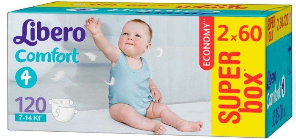 Подгузники Libero comfort размер L (7-14 кг) 120 шт