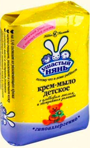 Крем мыло детское Ушастый нянь (брикет) с оливковым м и ромашки 90 г