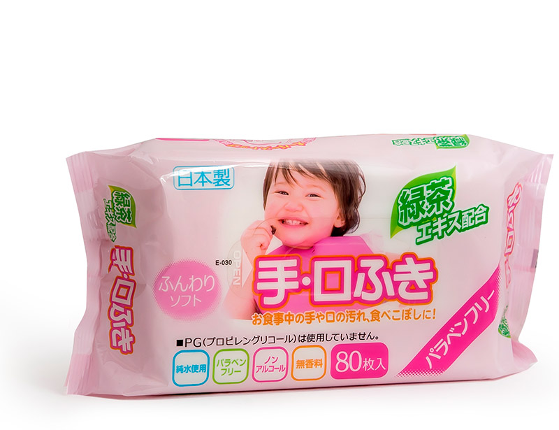 Салфетки детские влажные iPlus для рук и лица с экстрактом зеленого чая 80 шт мягкая упаковка