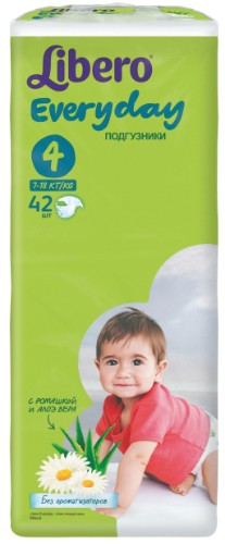 Подгузники Libero Every Day размер L (7-18 кг) с ромашкой 42 шт