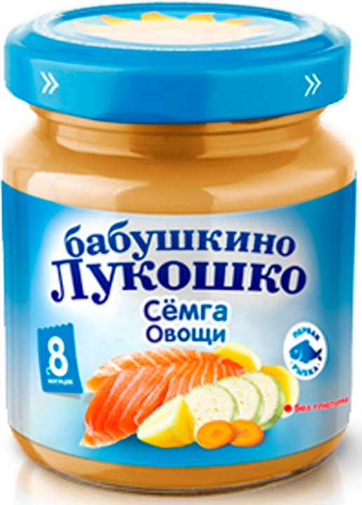 Детское пюре Бабушкино Лукошко рагу семга с овощами с 8 мес. 100 г