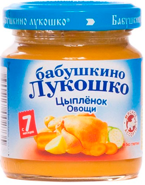 Детское пюре Бабушкино Лукошко рагу цыпленок овощи с 7 мес. 100 г