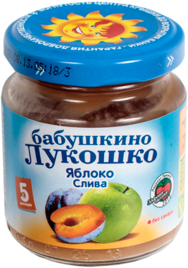 Детское пюре Бабушкино Лукошко яблоко слива с 5 мес. 100 г